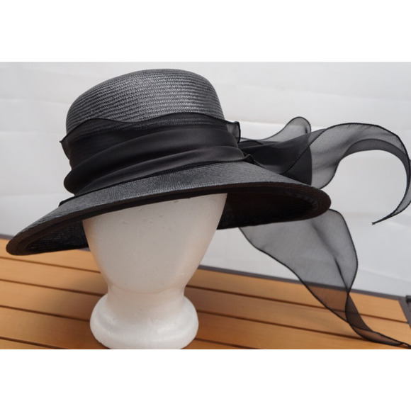 Marzi Firenzi Neiman Marcus Derby Church Straw Wide Brim Hat Italy Luxury 22\